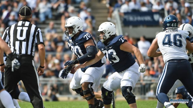 Penn State head coach James Franklin Nittany Lions football offensive line