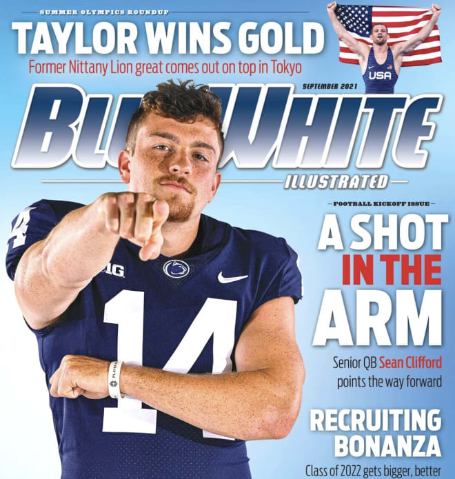 Penn State Nittany Lions quarterback Sean Clifford is on the cover of the new Blue White Illustrated.