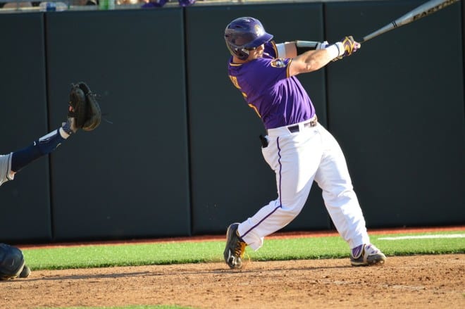 Eric Tyler knocked a home run in the seventh inning that gave ECU a 2-0 lead before falling 9-4.