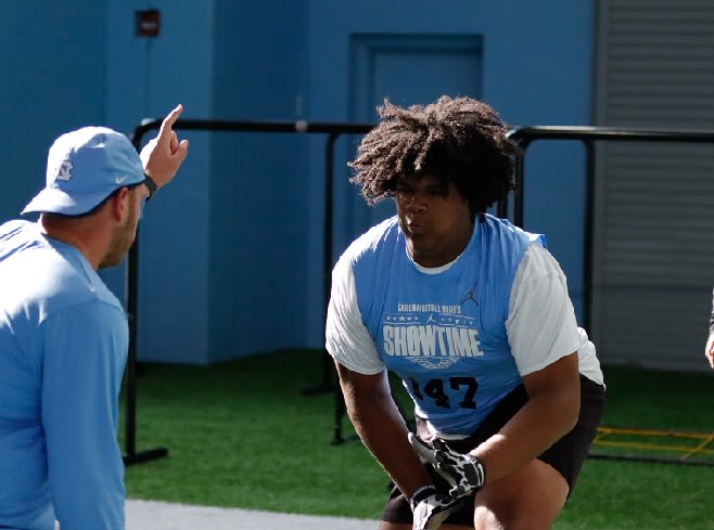 Cary, NC, offensive lineman Trey Blue impressed at UNC's camp last month and was offered by the Tar Heels, he discusses here.
