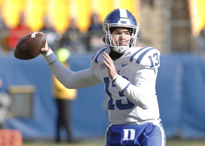 Duke QB Riley Leonard had a strong spring game performance on Friday night. 