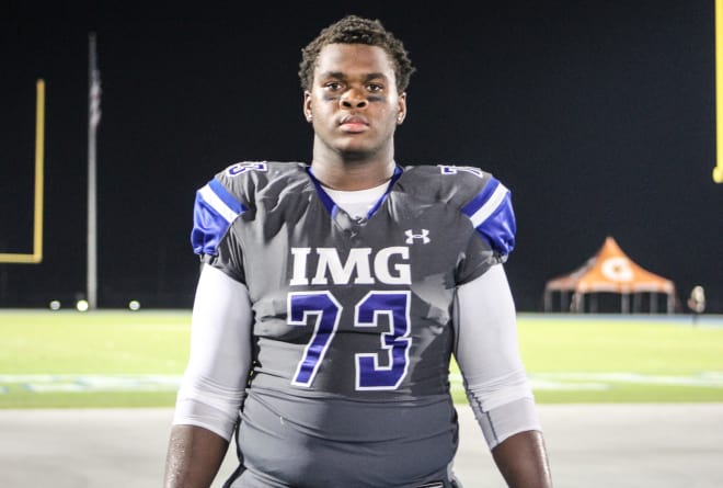 IMG Academy's Evan Neal is one of the Seminoles' top offensive line targets, but the Seminoles likely will have to wrestle him away from Miami.
