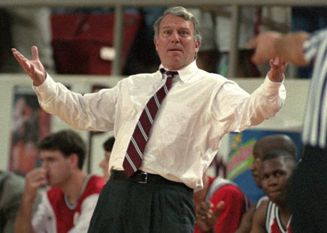 NC State head coach Les Robinson was on the sidelines at Reynolds Coliseum from 1990-1996.