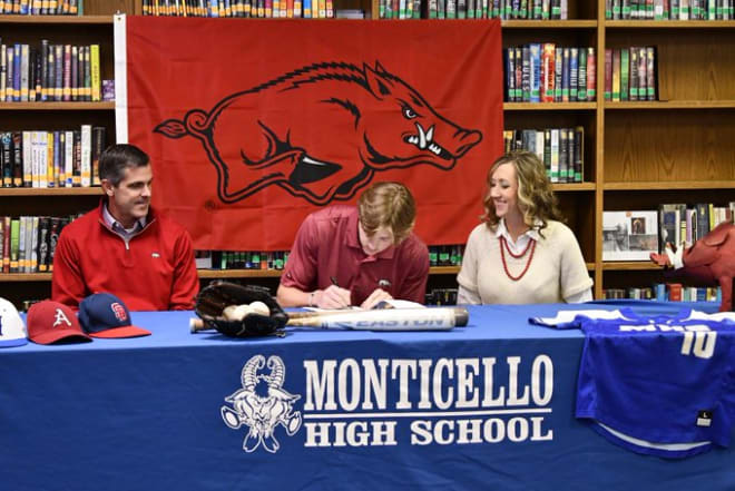 Monticello left-hander Nick Griffin is one of several top-100 recruits in Arkansas' 2020 signing class.