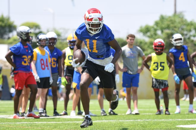 Rodney Harris works out at Pitt's camp