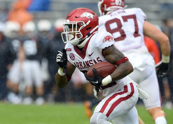 Arkansas running back Trelon Smith against Auburn.