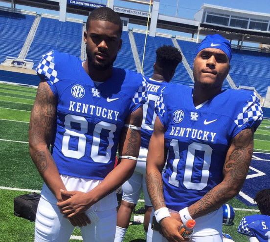 A.J. Rose (right) with JaVonte Richardson at media day