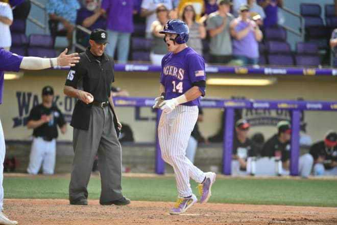 LSU third baseman Jacob Berry's three-run homer in the seventh inning cut Georgia's lead to 8-7, but the Bulldogs added four runs in the ninth to complete a 12-7 SEC victory Saturday afternoon in Alex Box Stadium to even the series at 1-1. The teams play the finale at 1 p.m. Sunday.