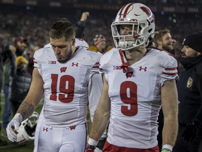 Wisconsin outside linebacker Nick Herbig and safety Scott Nelson