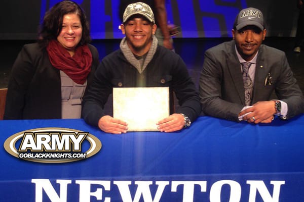 Rivals 2-star RB Artice Hobbs with his parents during NSD at Newton High School in Georgia