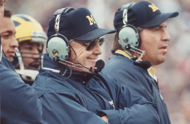 Michigan Wolverines football head coach Bo Schembechler won 13 Big Ten championships in 20 seasons in Ann Arbor.