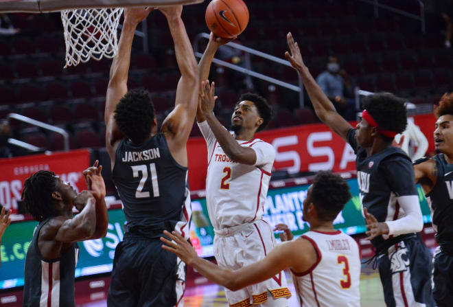 Tahj Eaddy scored a season-high 21 points in USC's 85-77 win over Washington State on Saturday.