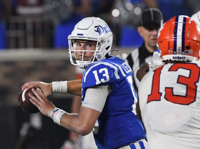 Riley Leonard had 273 total yards of offense in Duke's upset of Clemson. 