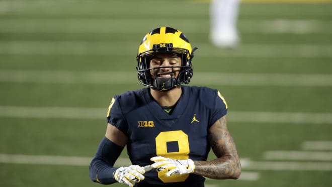 Michigan Wolverines football wide receiver Ronnie Bell posted a career-high in receptions (9) and receiving yards (150) in a win over Michigan State in 2019.