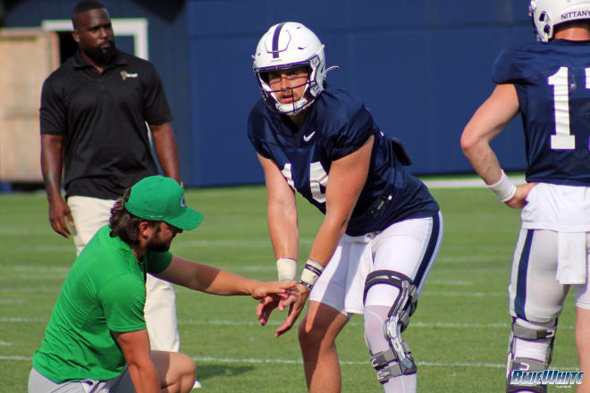 Penn State Nittany Lions fifth-year quarterback Sean Clifford at practice Wednesday, August 11.