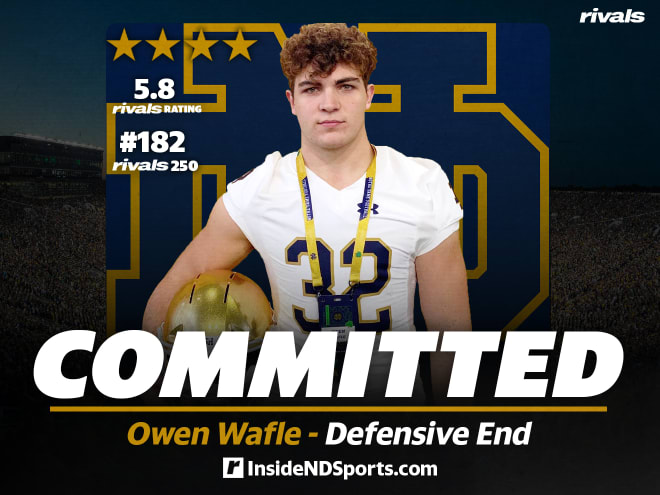 2024 class four-star defensive end Owen Wafle committed to Notre Dame on Monday. 