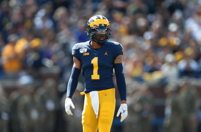 Michigan Wolverines football junior cornerback Ambry Thomas recorded interceptions in the Middle Tennessee State and Iowa games this season.