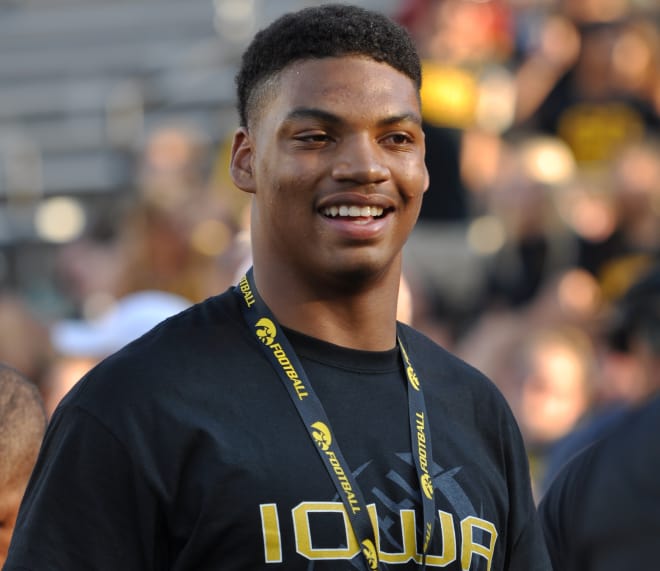 Class of 2019 defensive end Marcus Hicks visited Iowa on Saturday.