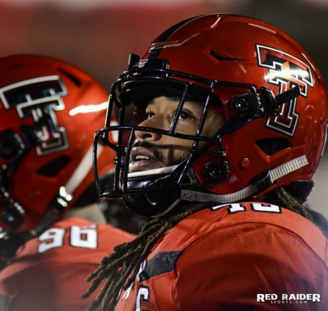LB Dakota Allen watches the video board during a home game at Jones AT&T Stadium in Lubbock against Texas on Nov. 10, 2018. Photo by Justin Rex.