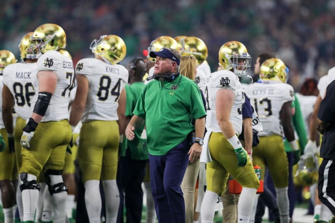 Notre Dame football head coach Brian Kelly