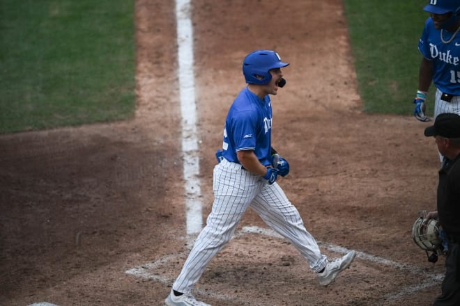 Zac Morris celebrates after hitting a grand slam against N.C. State on Thursday night. 