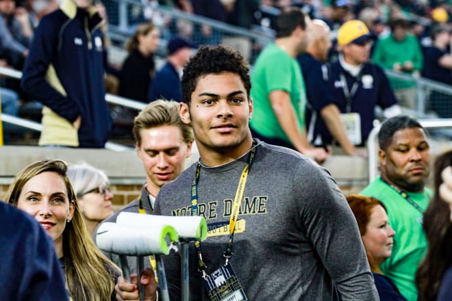 Georgia tight end Tommy Tremble during his official visit to Notre Dame.