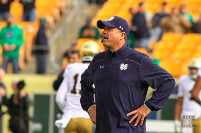 Notre Dame’s offense has set a number of school records under associate head coach Mike Denbrock.