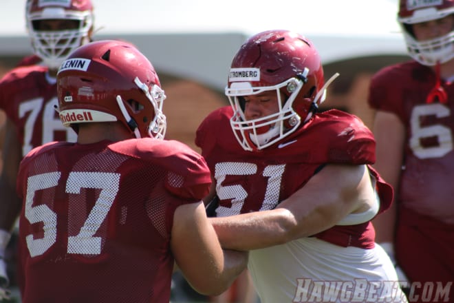 Arkansas's projected starting center Ricky Sttromberg.