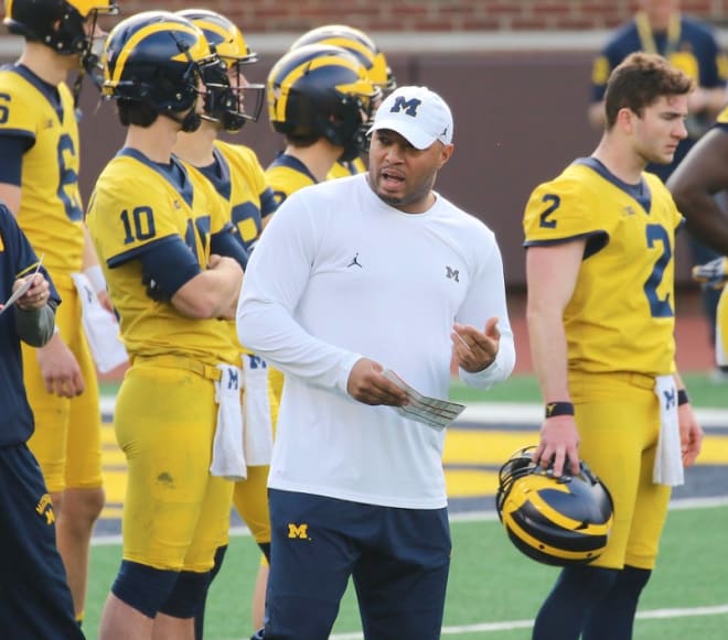 Michigan Wolverines football offensive coordinator Josh Gattis is installing the offense from home. 