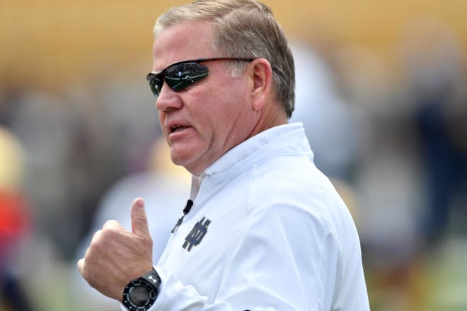 Notre Dame football head coach Brian Kelly