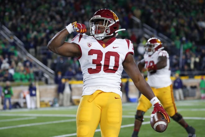 USC running back Markese Stepp averaged a team-high 6.4 yards per carry in 2019, but he was limited to 45 carries this fall.
