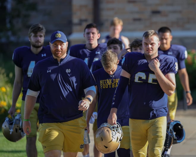 Long snapper Michael Vinson (65) will be back on Notre Dame's special teams in 2023.