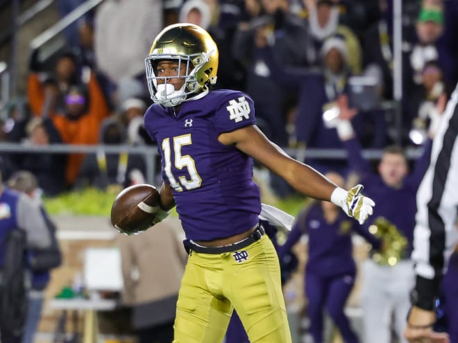 Notre Dame wide receiver Tobias Merriweather caught a touchdown against Stanford for his first career catch.