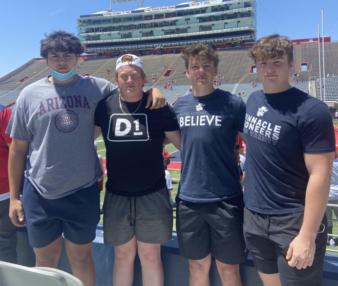 2023 offensive lineman Elijah Paige (left) has made multiple trips to Arizona at this point in the recruiting process.