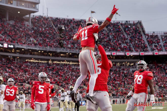 Sophomore wide receiver Jaxon Smith-Njigba was Ohio State's leading receiver in 2021. 