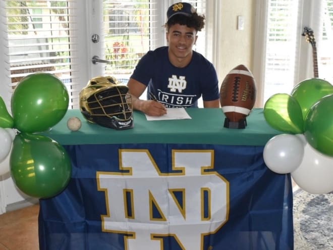 Jordan Faison will play both football and lacrosse at Notre Dame. 