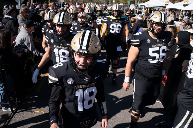 Vanderbilt prepares to enter the stadium for Saturday's game with Florida. 