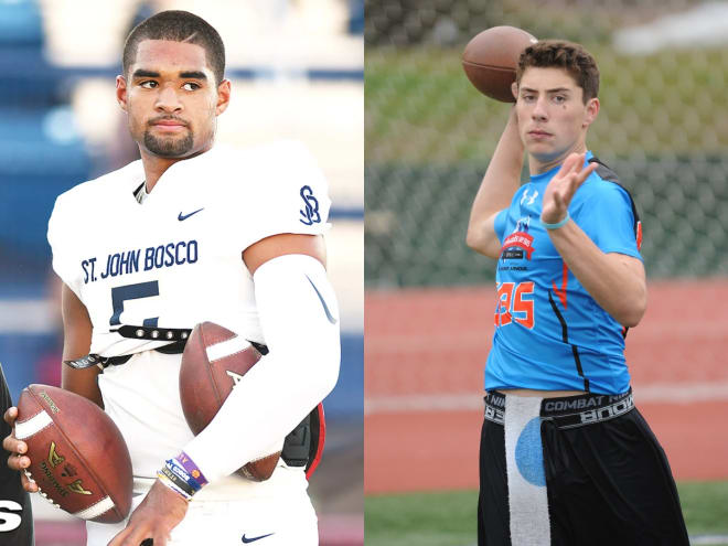 D.J. Uiagalelei (left) and Ian Book (right) will be the starting quarterbacks for Clemson and Notre Dame, respectively.