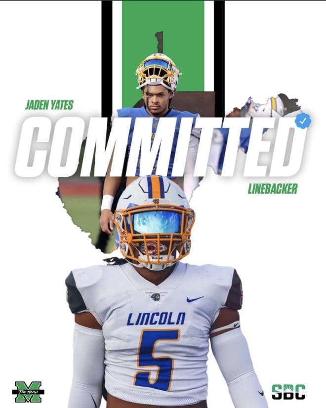 Jaden Yates (Gahanna Lincoln) becomes Marshall's ninth commitment in its 2023 football recruiting class.