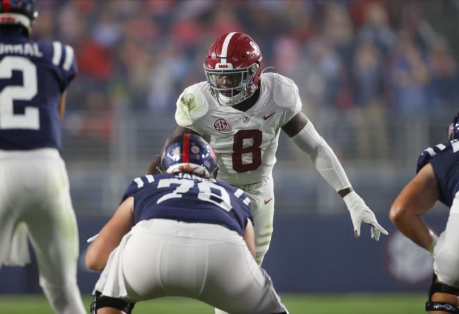 Alabama Crimson Tide linebacker Christian Harris (8). Photo | Getty Images 