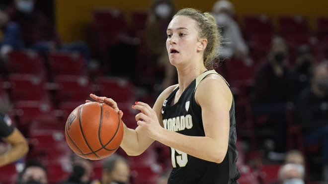Kindyll Wetta, pictured in an earlier game, delivered the game-winning 3-pointer Friday night for Colorado vs. UCLA.