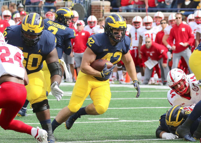 Michigan Wolverines football fullback Ben Mason is ready to play whenever a season comes. 