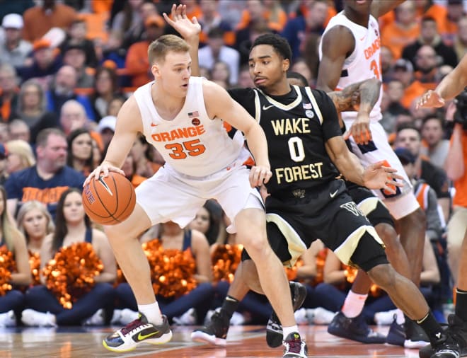 Syracuse sophomore wing Buddy Boeheim is second on the team at 16.6 points per game, and he is shooting 40.6 percent on three-pointers.