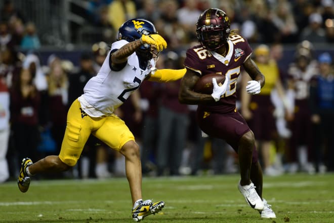 Dylan Wright flashed for the Gophers in Tuesday's win over West Virginia in the Guaranteed Rate Bowl (Photo: Joe Camporeale-USA TODAY Sports)