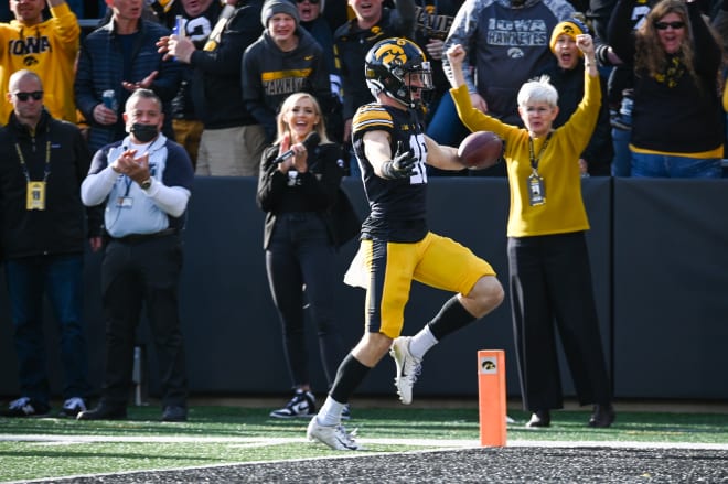 Charlie Jones kickoff return fired up the Kinnick crowd.