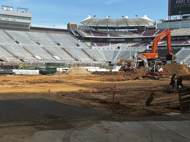 A view across the west side construction to the east of Doak.