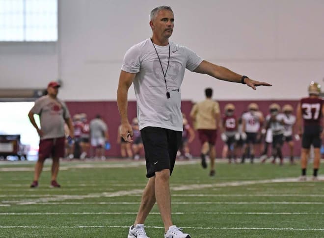 FSU football coach Mike Norvell is not tipping his hand about the quarterback competition.
