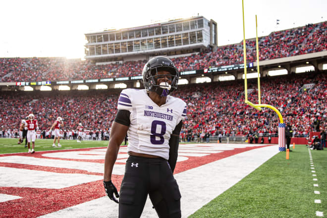 AJ Henning caught his third touchdown of the season on Northwestern's opening drive against Wisconsin.
