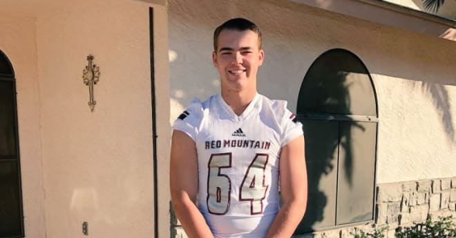 Mesa Red Mountain High School offensive lineman grew up an ASU fan (Ben Bray Twitter photo)
