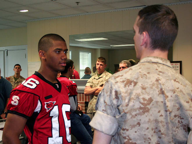 Former NC State Wolfpack football quarterback Russell Wilson